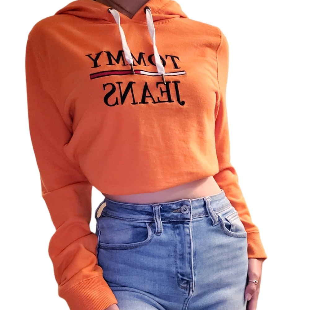 Tommy Hilfiger Orange Hoodie, Women's Hoodie, Size US Small,